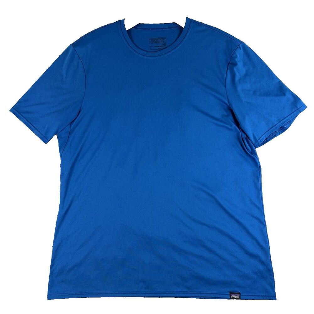 Patagonia Daily Capilene Baselayer T-Shirt Mens Large Blue Activewear Stretch